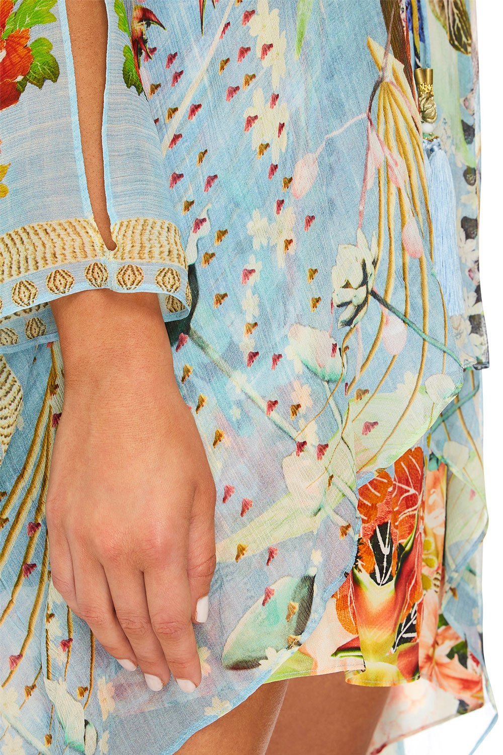 CAMILLA THE STILL ABYSS LONG SHEER OVERLAY DRESS