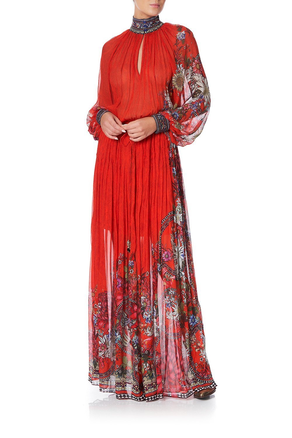 LONG SLEEVE DRESS WITH COLLAR WONDERING WARATAH