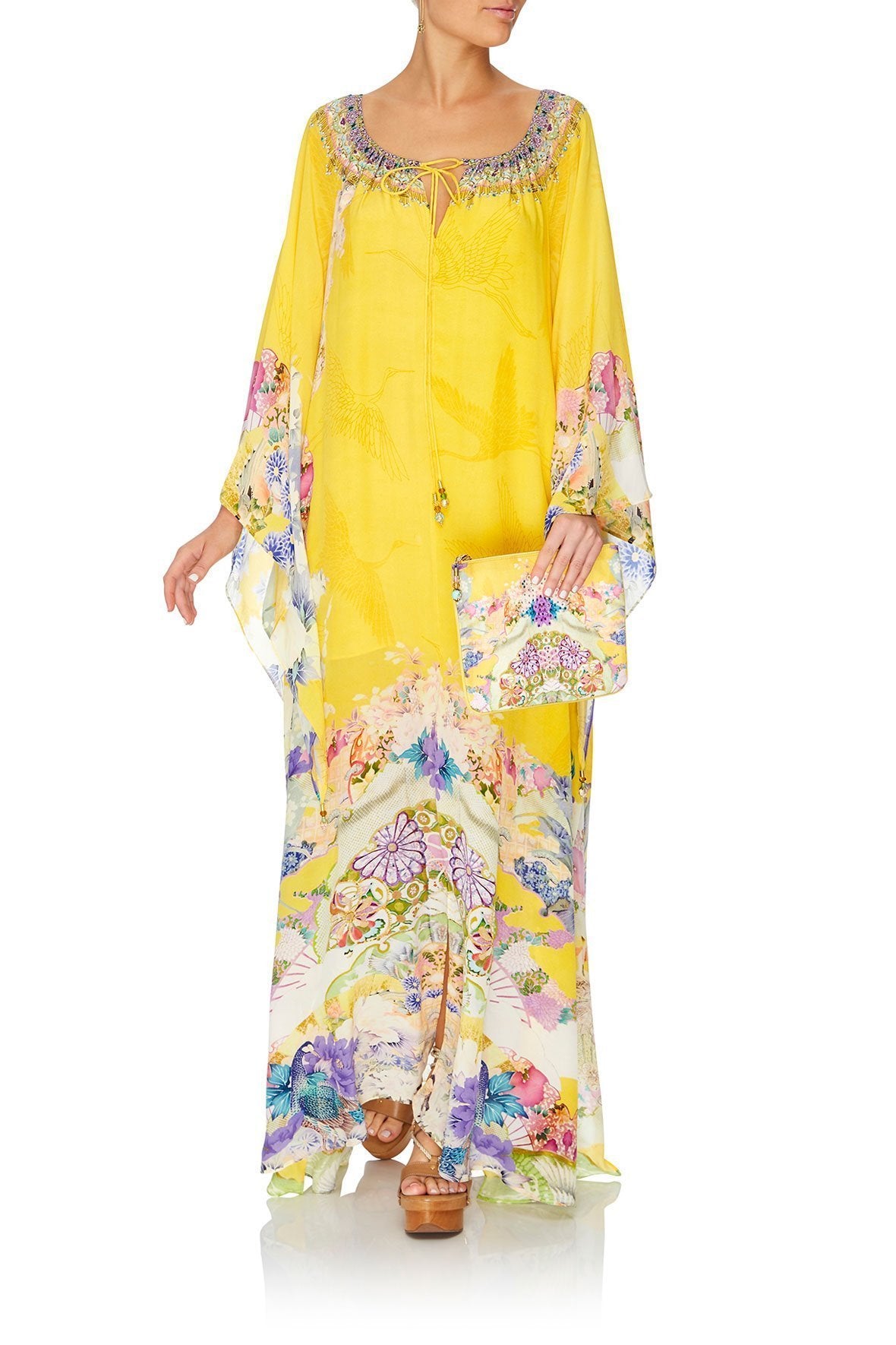 LONG SLEEVE DRESS WITH TIE FRONT MELLOW MUSE