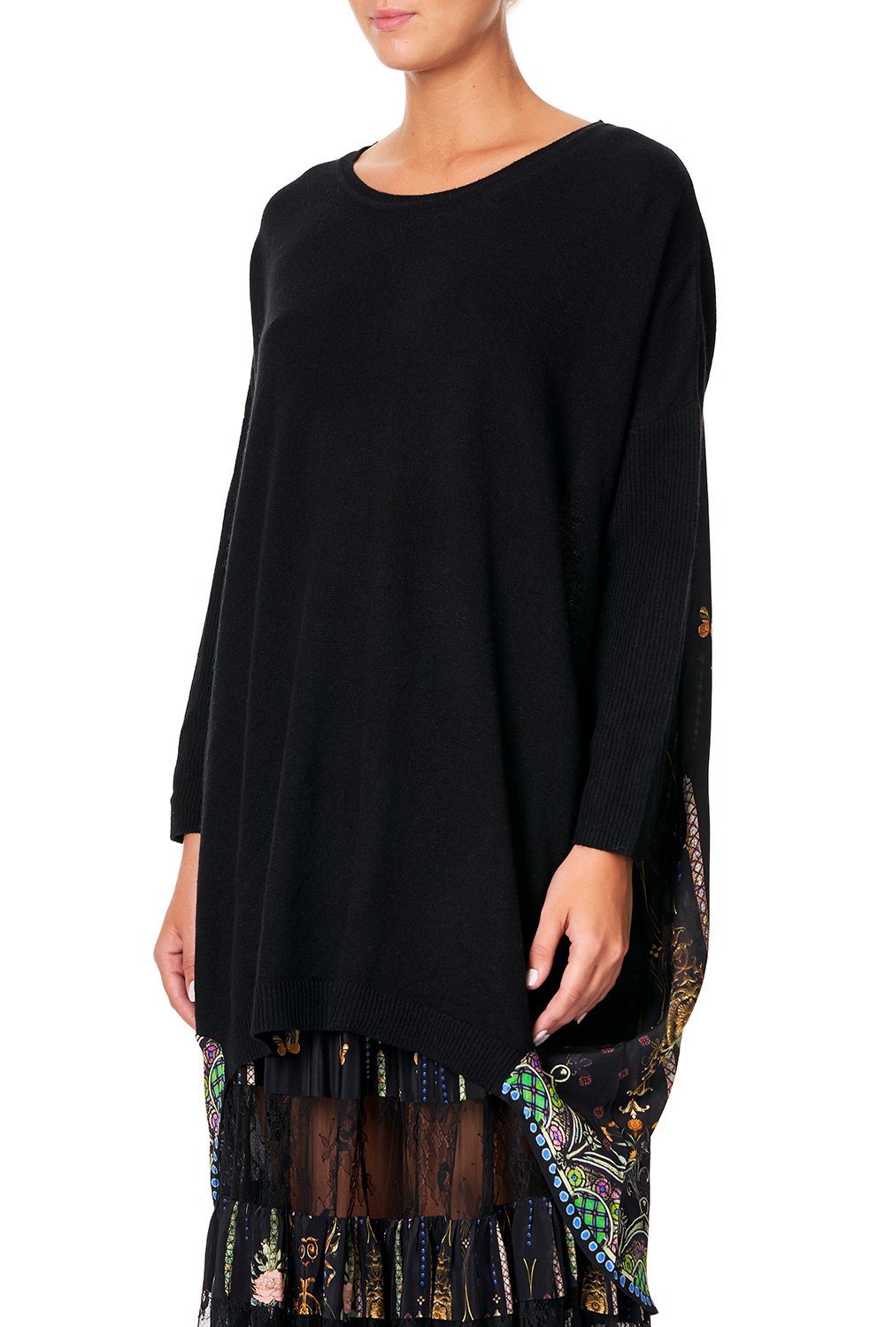 CAMILLA LONG SLEEVE JUMPER WITH PRINT BACK REBELLE REBELLE