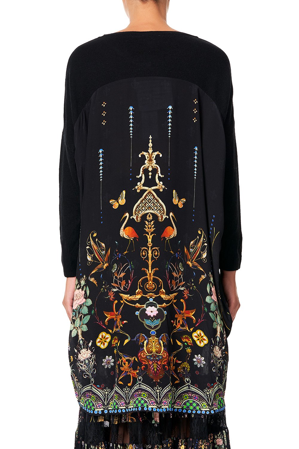CAMILLA LONG SLEEVE JUMPER WITH PRINT BACK REBELLE REBELLE