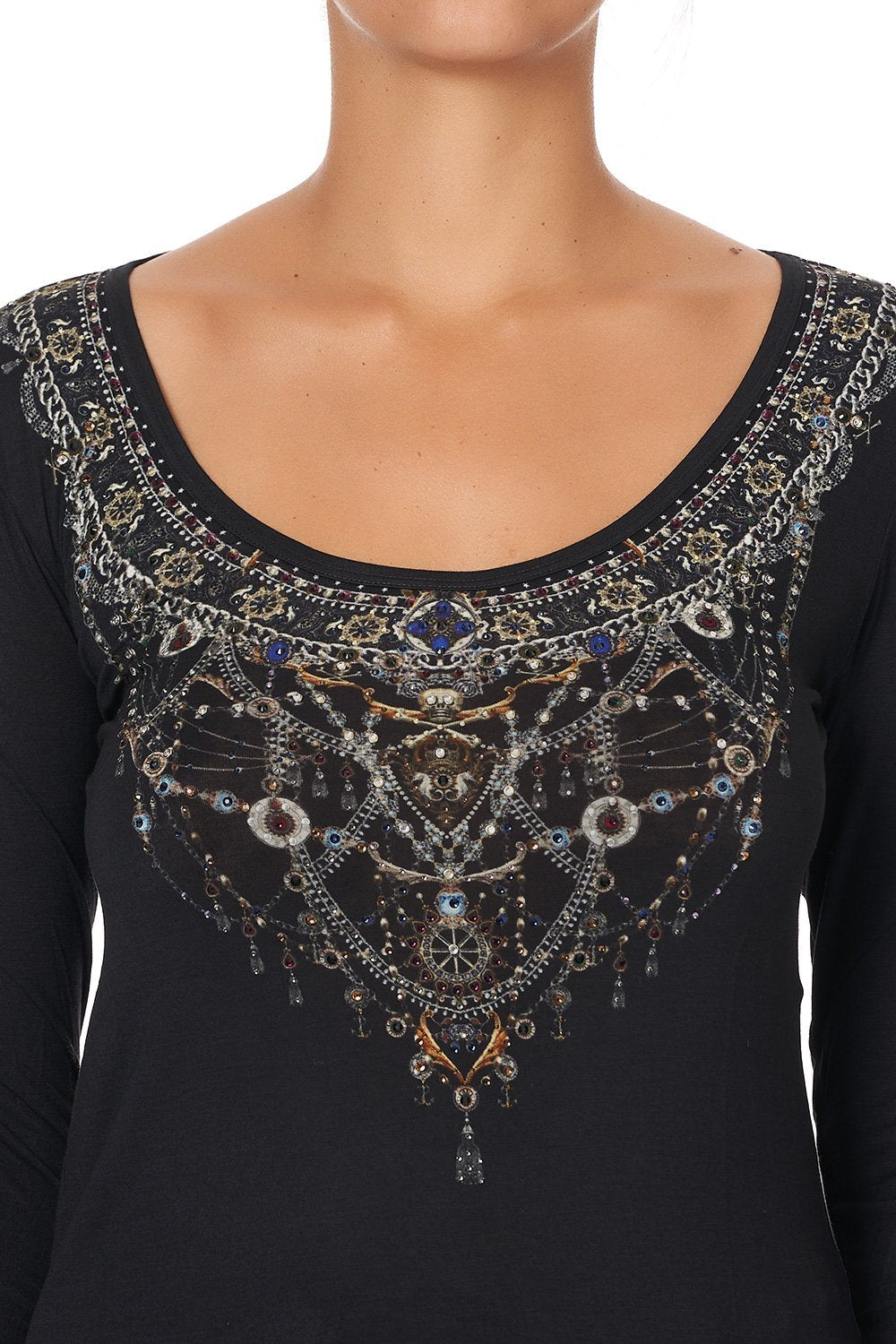 LONG SLEEVE TOP WITH THUMBHOLE MIDNIGHT PEARL