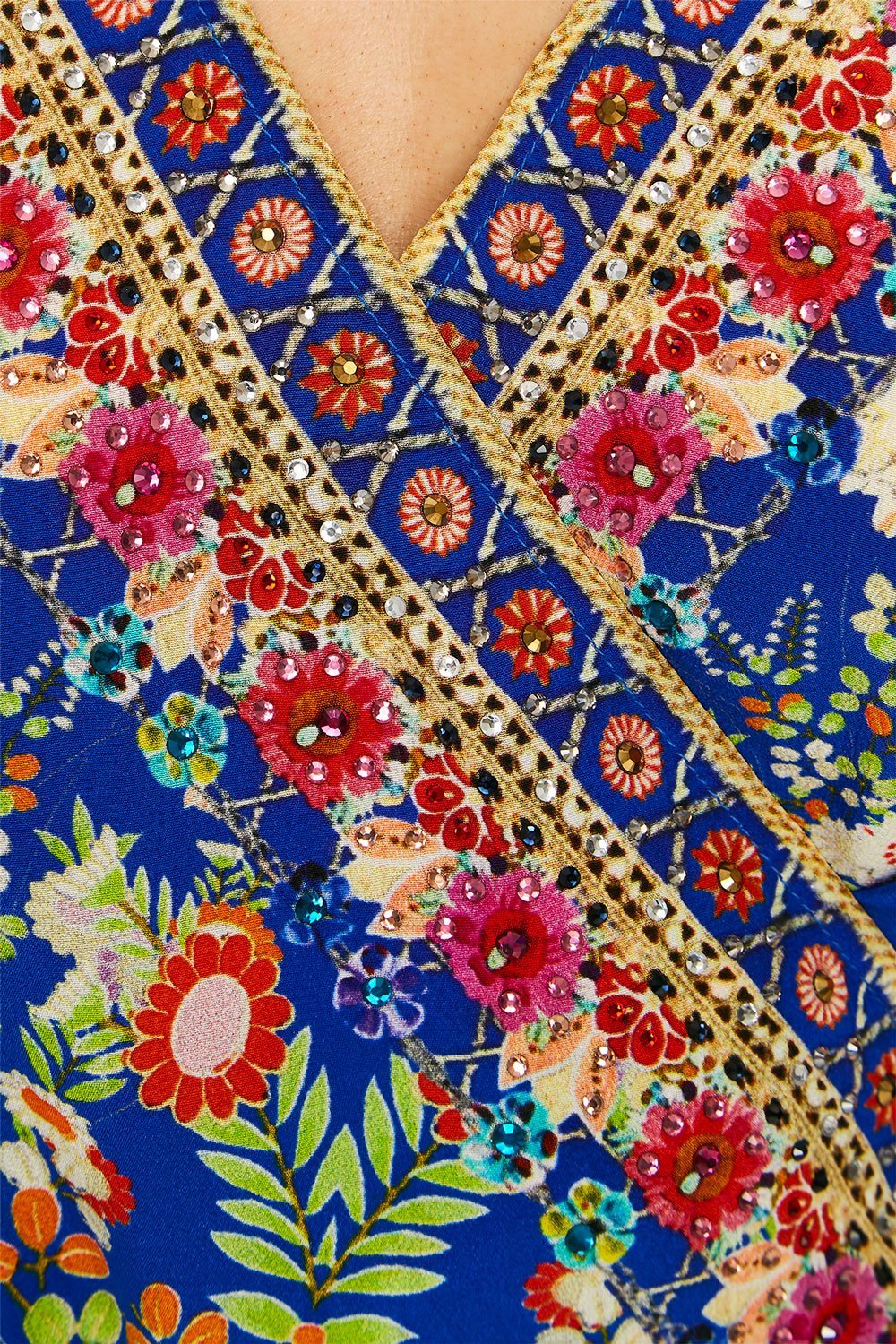 CAMILLA LONG SLEEVE WRAP DRESS PLAYING KOI