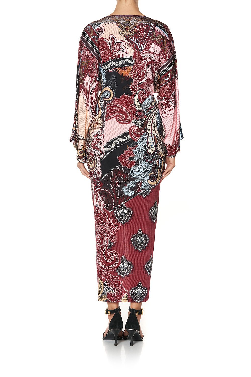 LONG SPLIT FRONT TWIST DRESS TALE OF THE FIRE BIRD