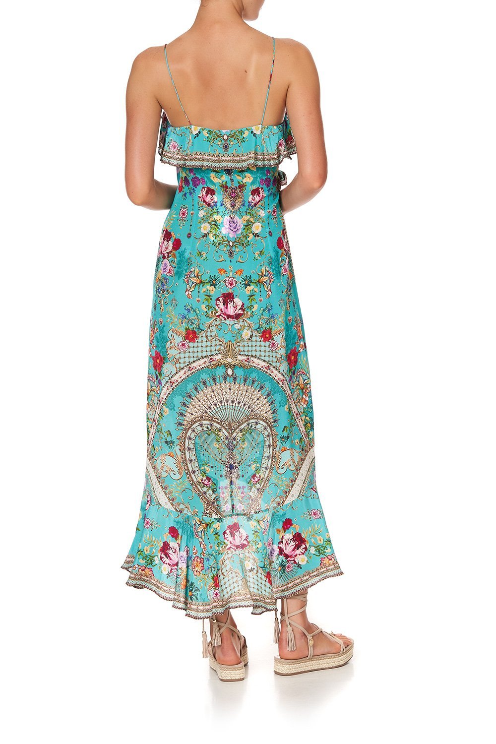 LONG WRAP DRESS WITH FRILL A SONNET FOR SATINE