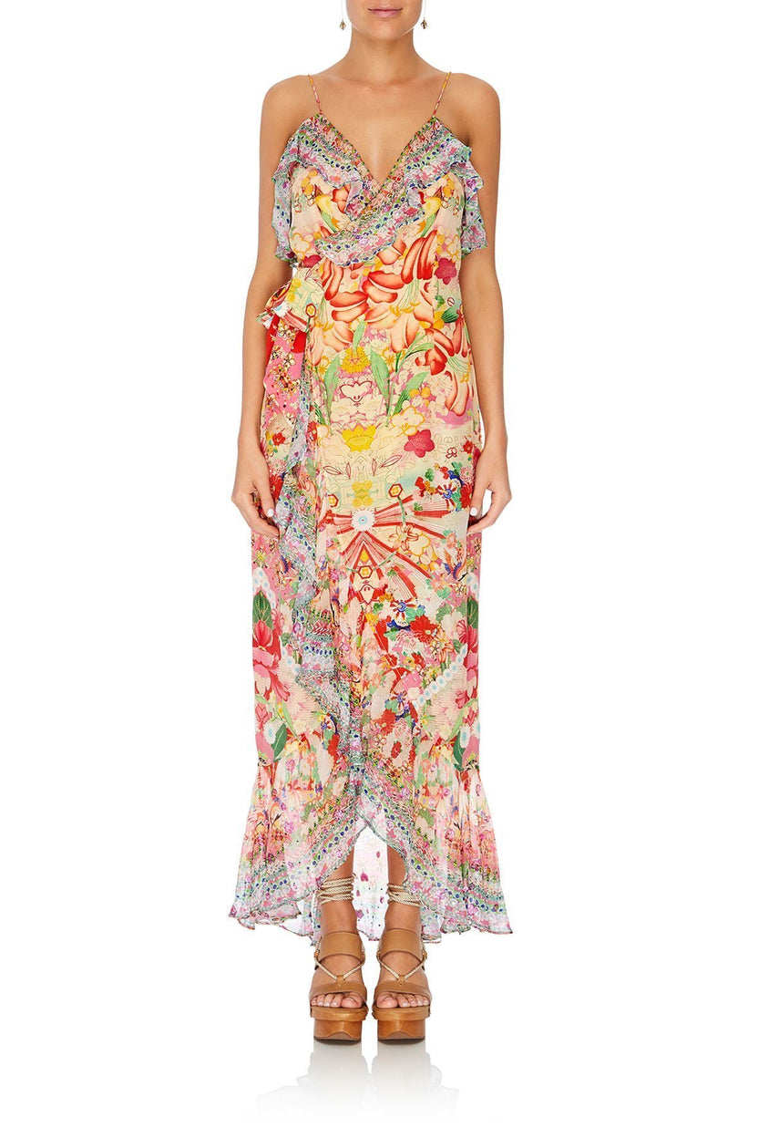 Floral Frill Wrap Around Kimono
