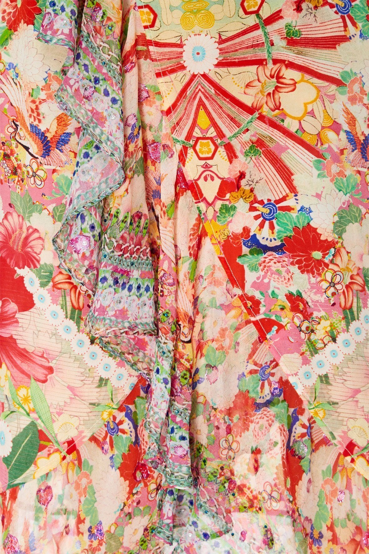 LONG WRAP DRESS WITH FRILL KIMONO KISSES