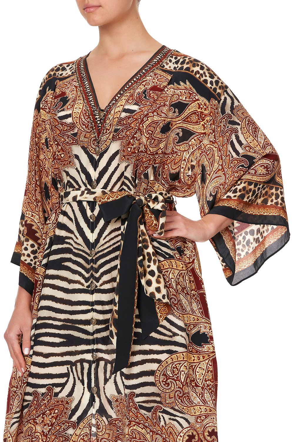 LOOSE BUTTON THROUGH DRESS WILD FIRE