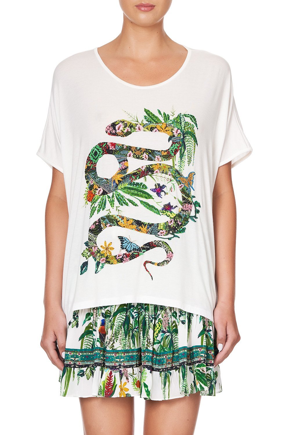 LOOSE FIT ROUND NECK TEE DAINTREE DARLING