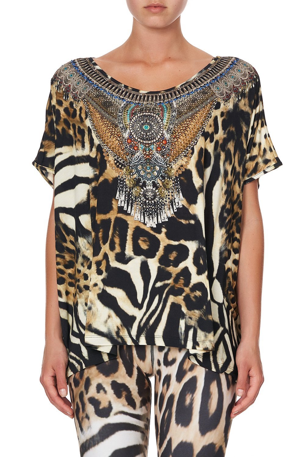 LOOSE FIT ROUND NECK TEE FELINE