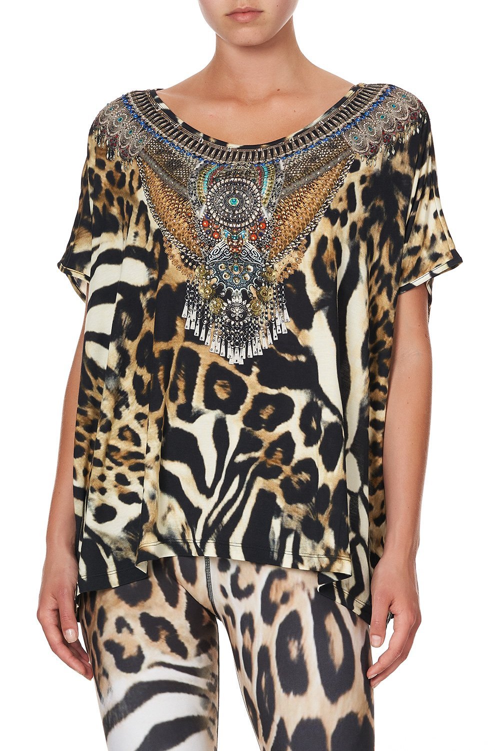 LOOSE FIT ROUND NECK TEE FELINE