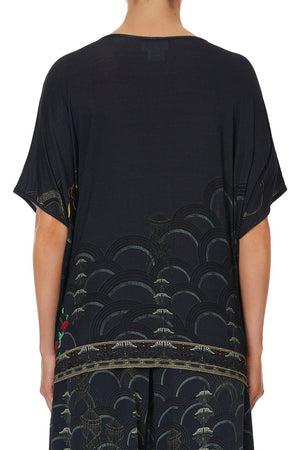 LOOSE ROUND NECK TEE WISE WINGS
