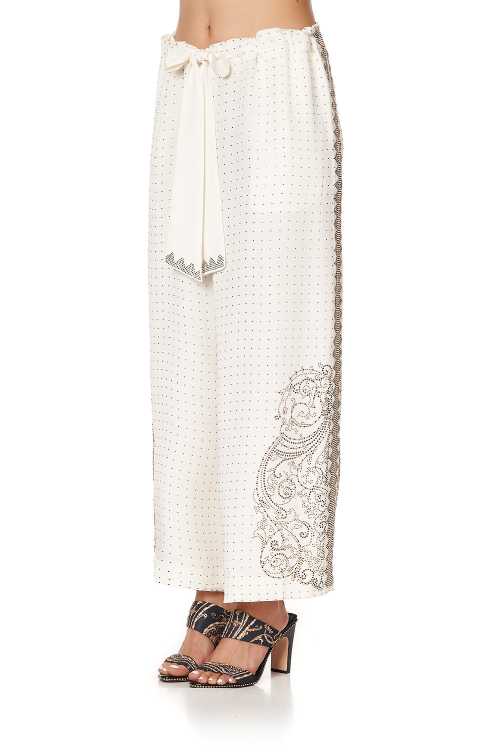 LOUNGE TROUSER WITH TIE WAIST LUXE CREAM