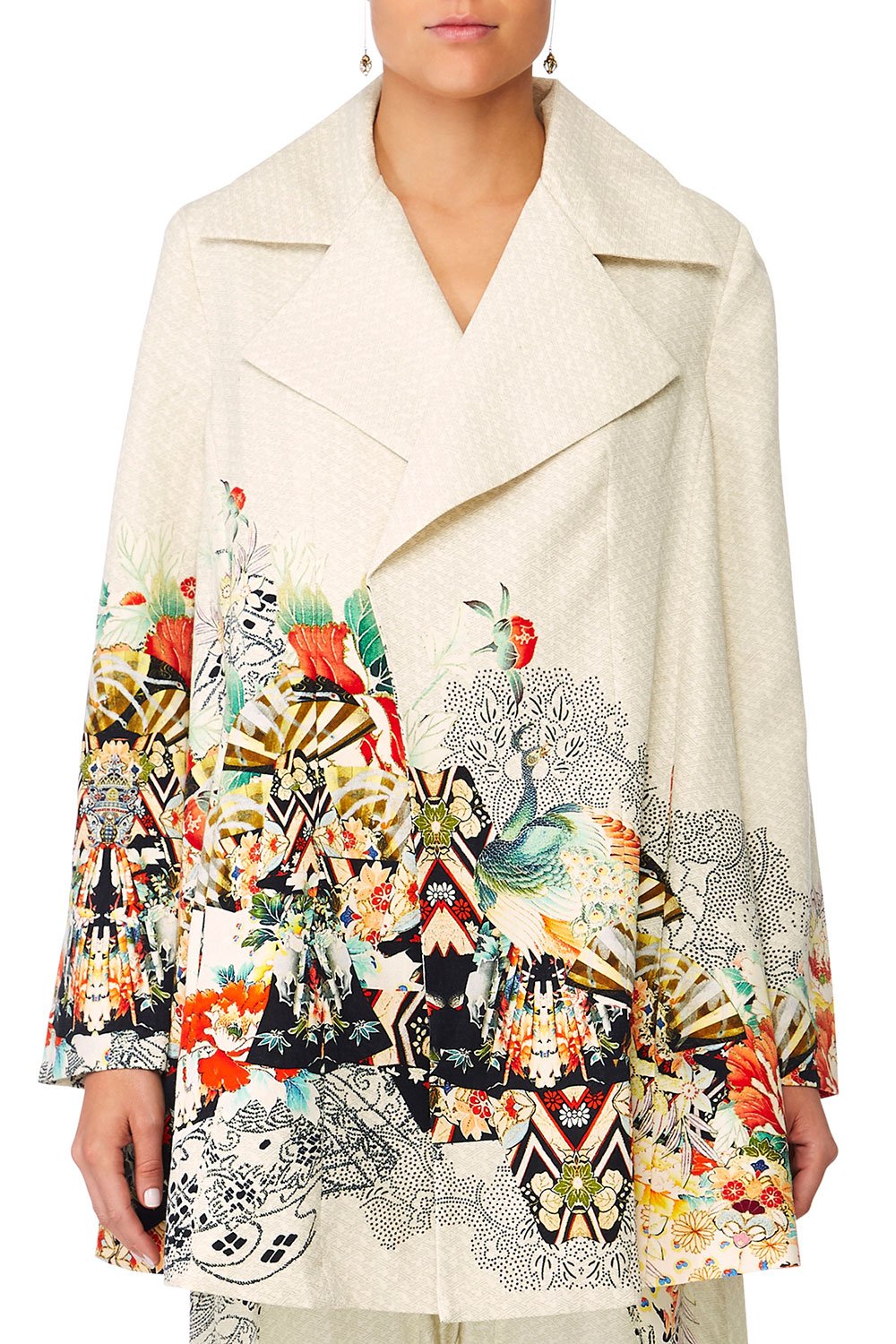 CAMILLA LOVE SPELLS OPEN COAT WITH WIDE COLLAR