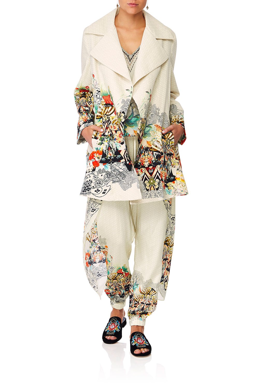 CAMILLA LOVE SPELLS OPEN COAT WITH WIDE COLLAR