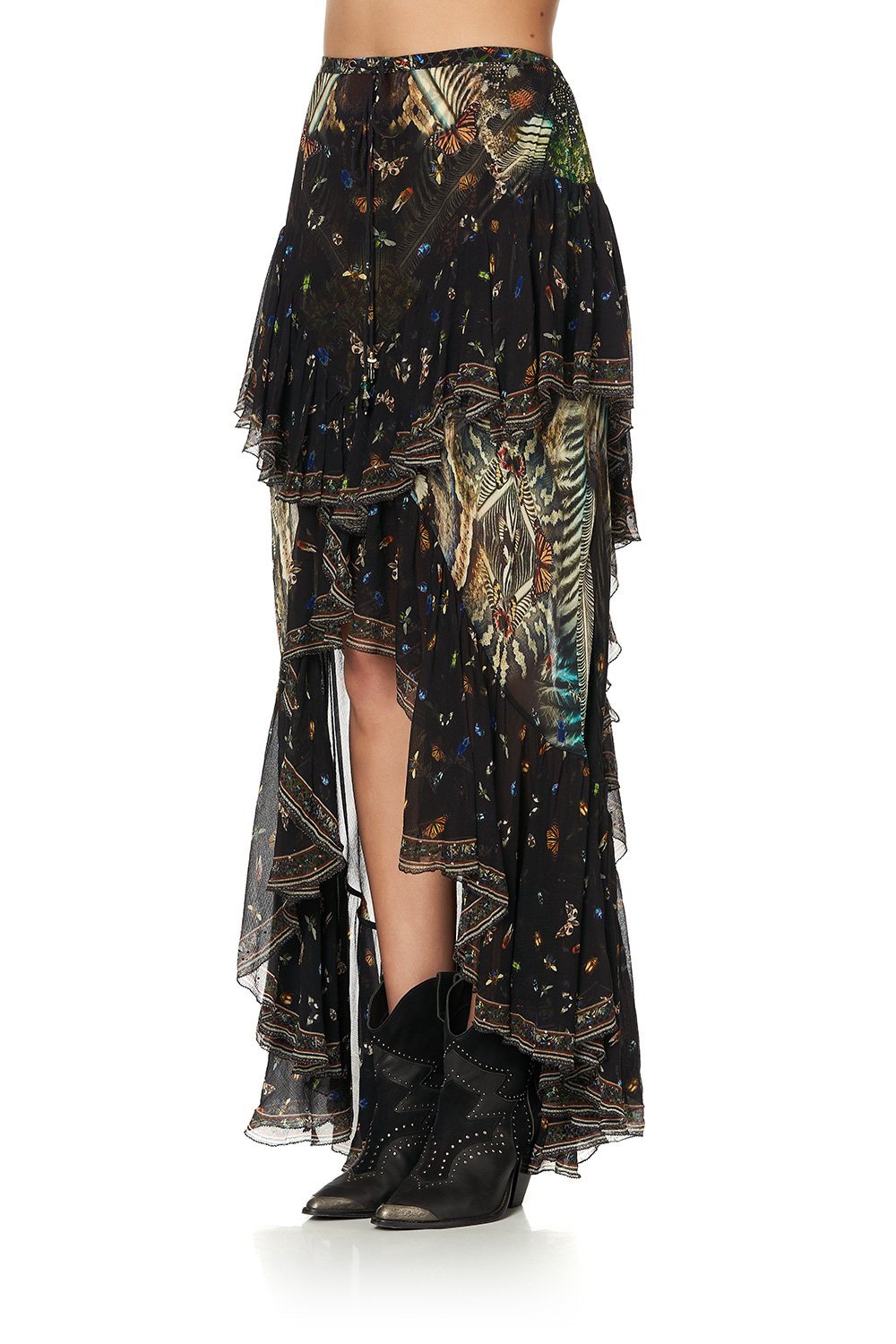 MAXI SKIRT WITH DOUBLE FRILL MATERNAL INSTINCT