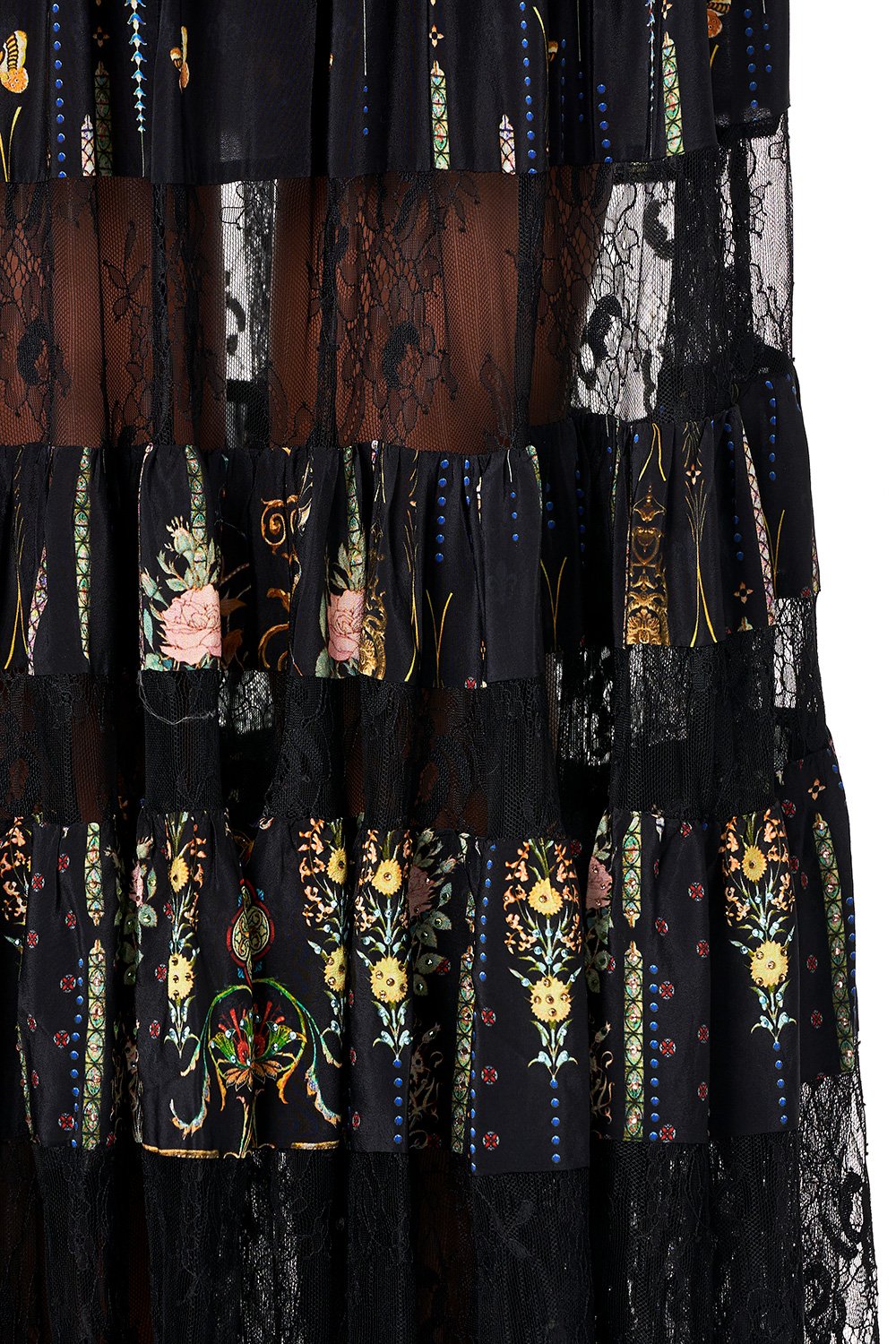 CAMILLA MAXI SKIRT WITH LACE INSERTS REBELLE REBELLE