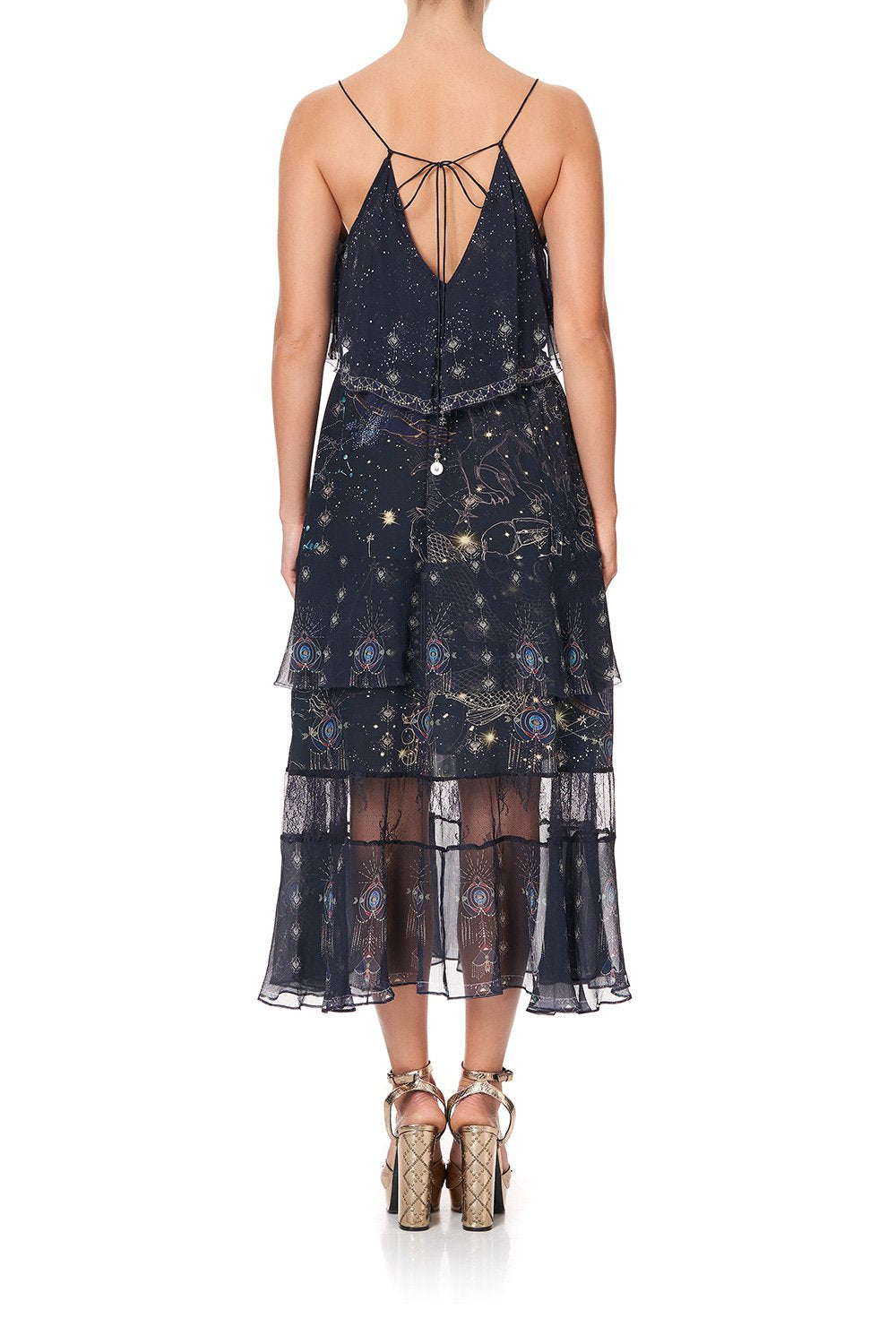 MIDI DRESS WITH NECKLINE FRILL ITS A SIGN