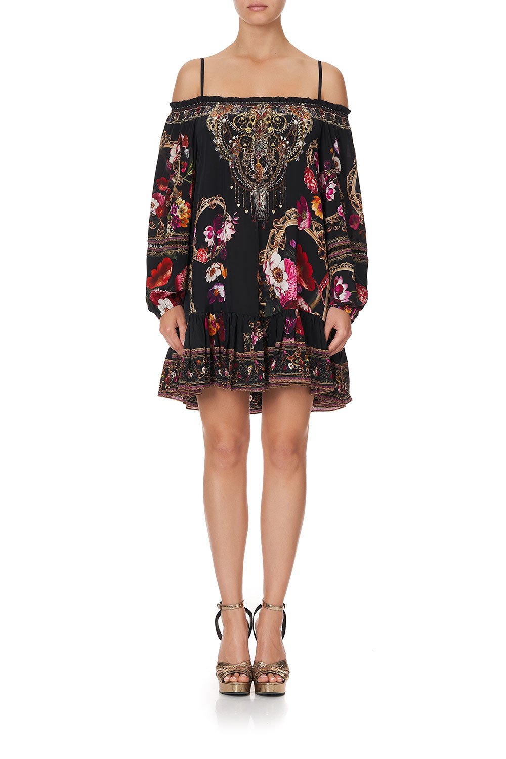 OFF SHOULDER DRESS WITH STRAPS MIRROR MIRROR