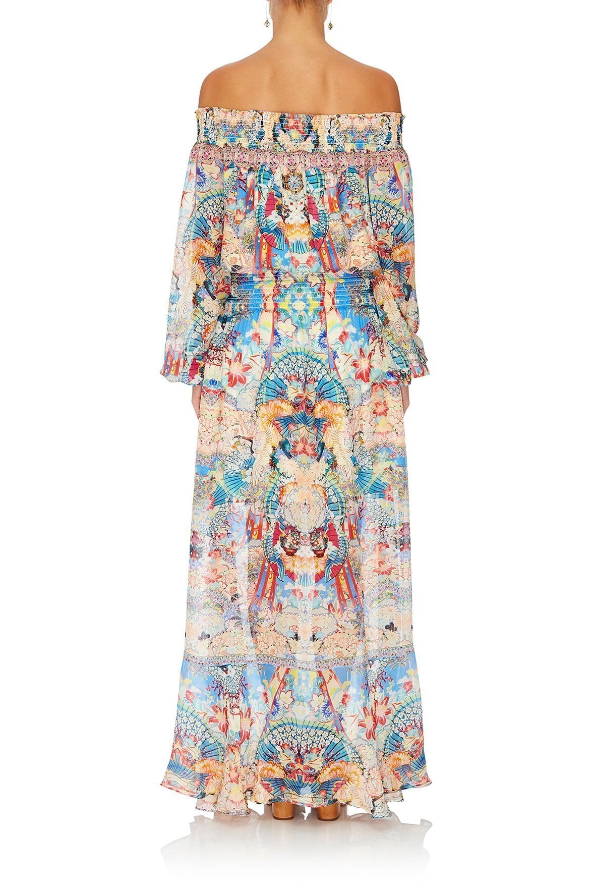 OFF SHOULDER SHIRRED DRESS MISO IN LOVE