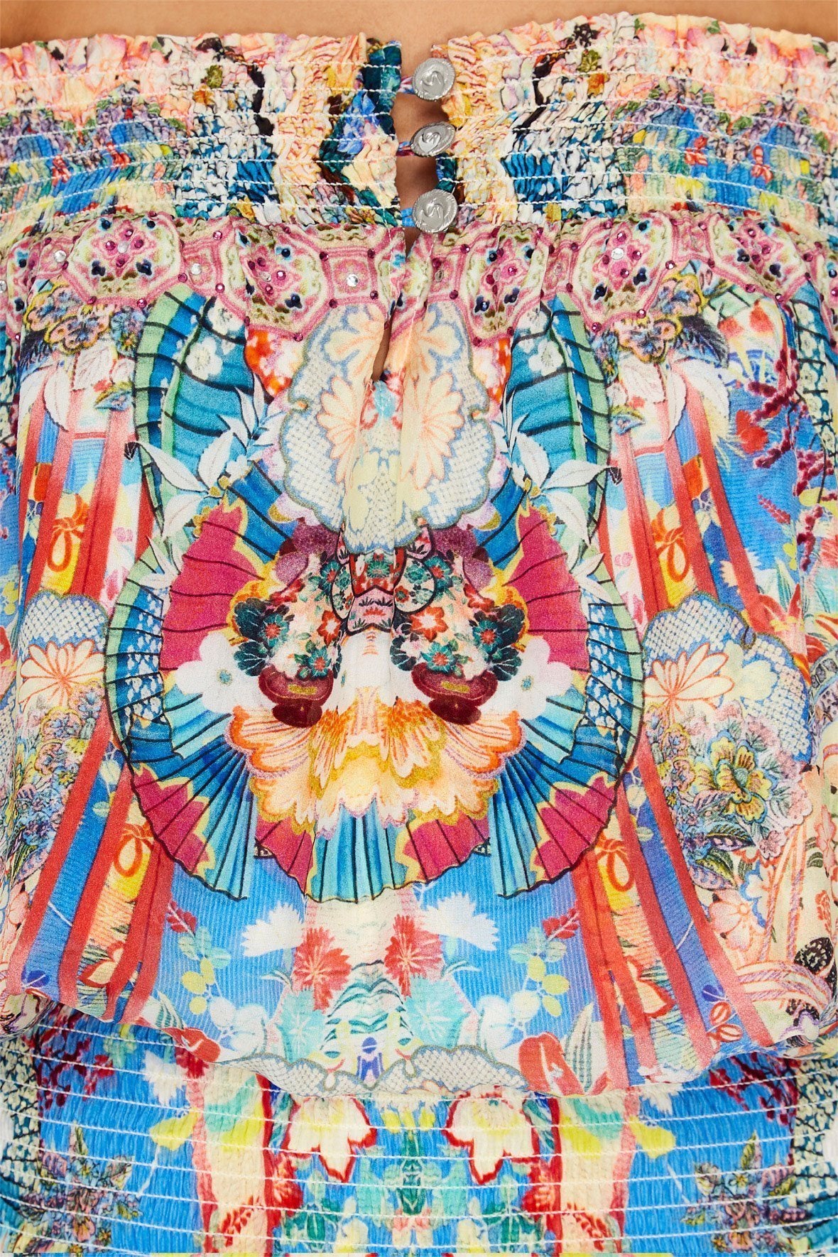 OFF SHOULDER SHIRRED DRESS MISO IN LOVE