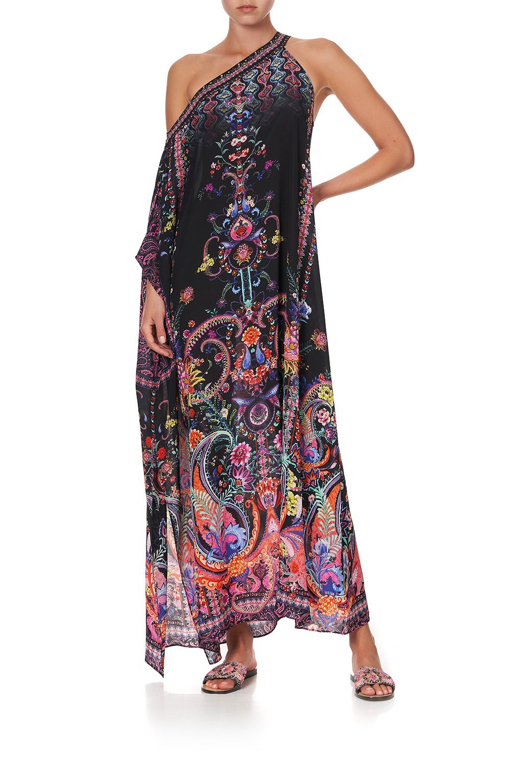 ONE SHOULDER KAFTAN WITH NECKBAND BOHEMIAN REBELLION