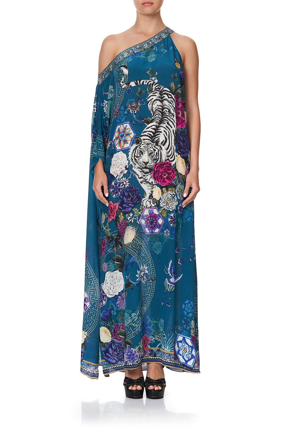 ONE SHOULDER KAFTAN WITH NECKBAND LUNAR GAZING