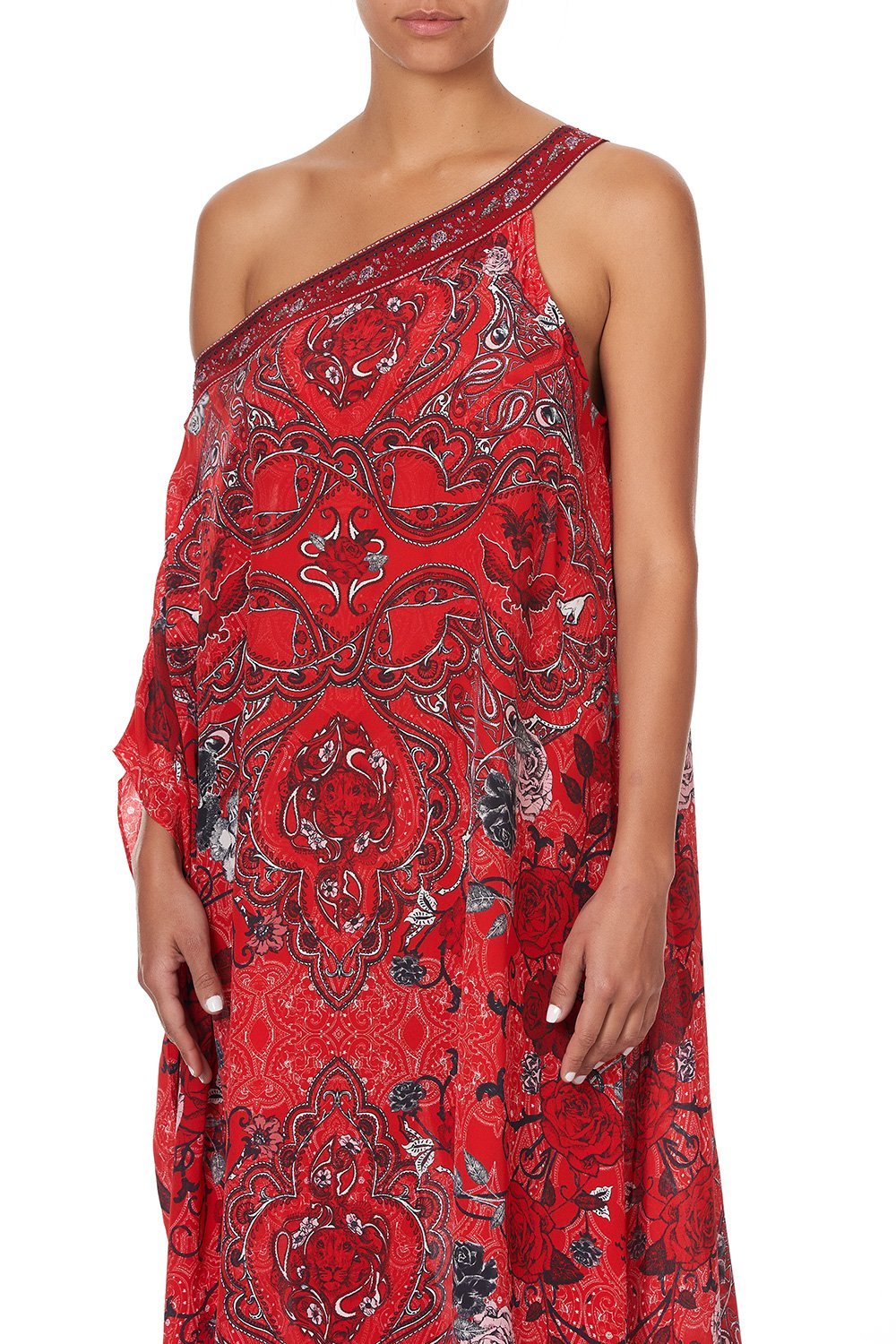 ONE SHOULDER KAFTAN WITH NECKBAND PIRATE PUNK