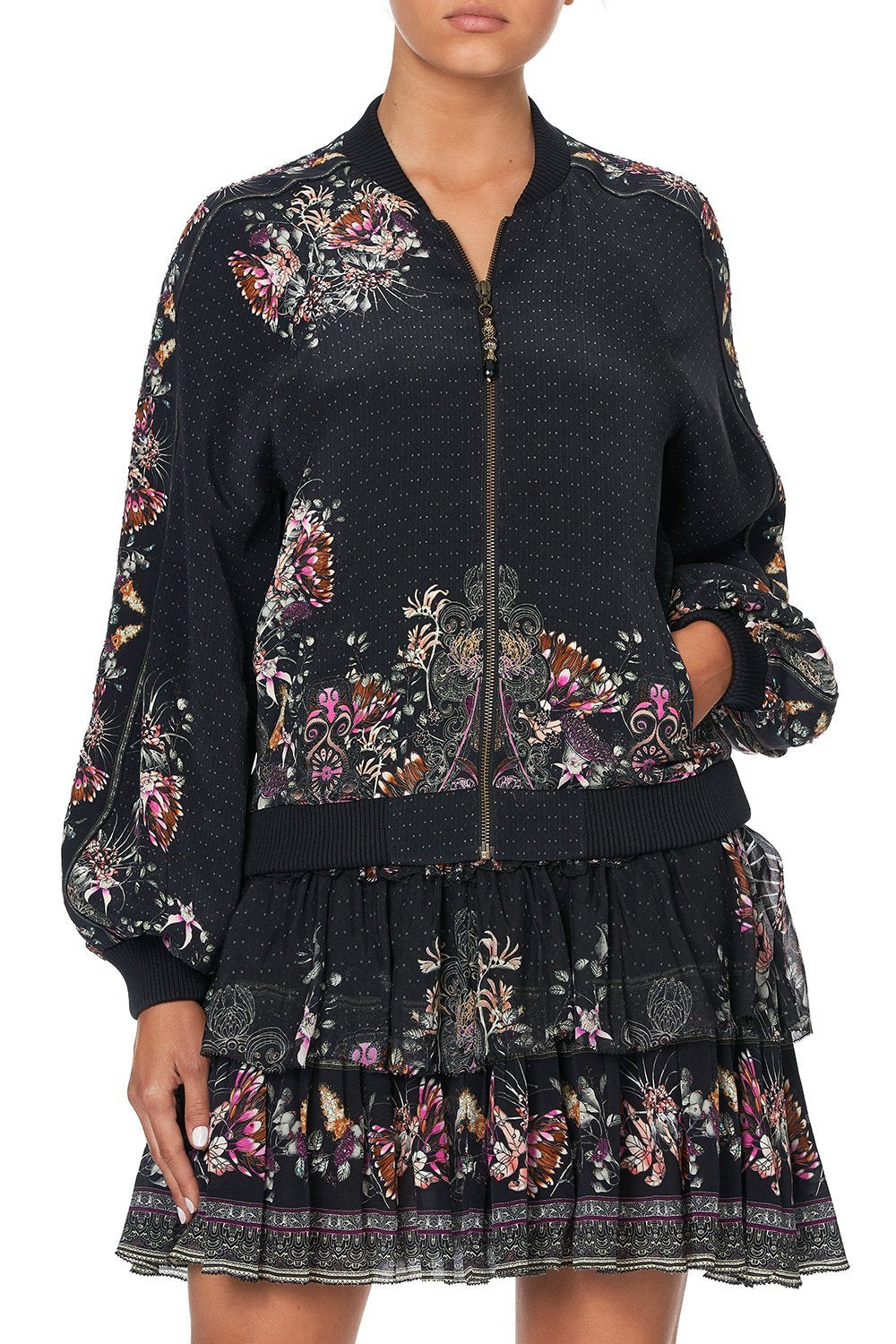 PANELLED SLEEVE BLOUSON BOMBER RESTLESS NIGHTS