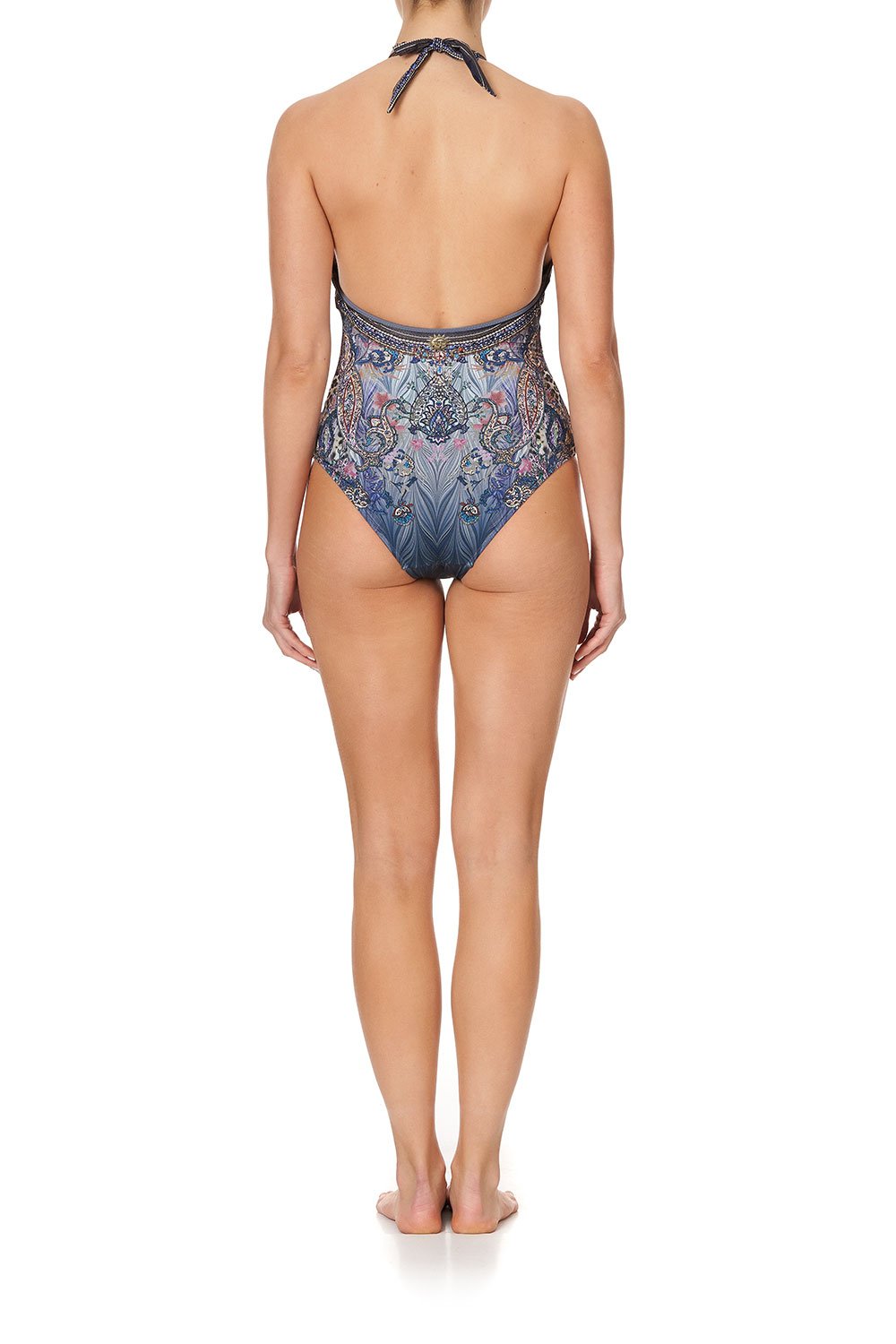 PLUNGE V HALTER ONE PIECE FESTIVAL EXPRESS