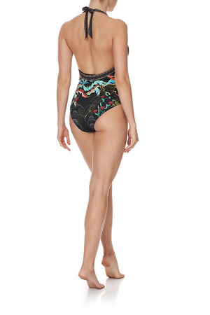 PLUNGE V HALTER ONE PIECE WISE WINGS
