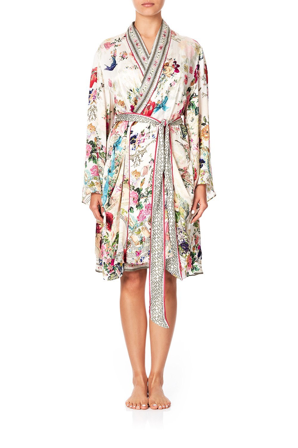 SLEEPWEAR FLARED SLEEVE DRESSING GOWN JARDIN POSTCARDS
