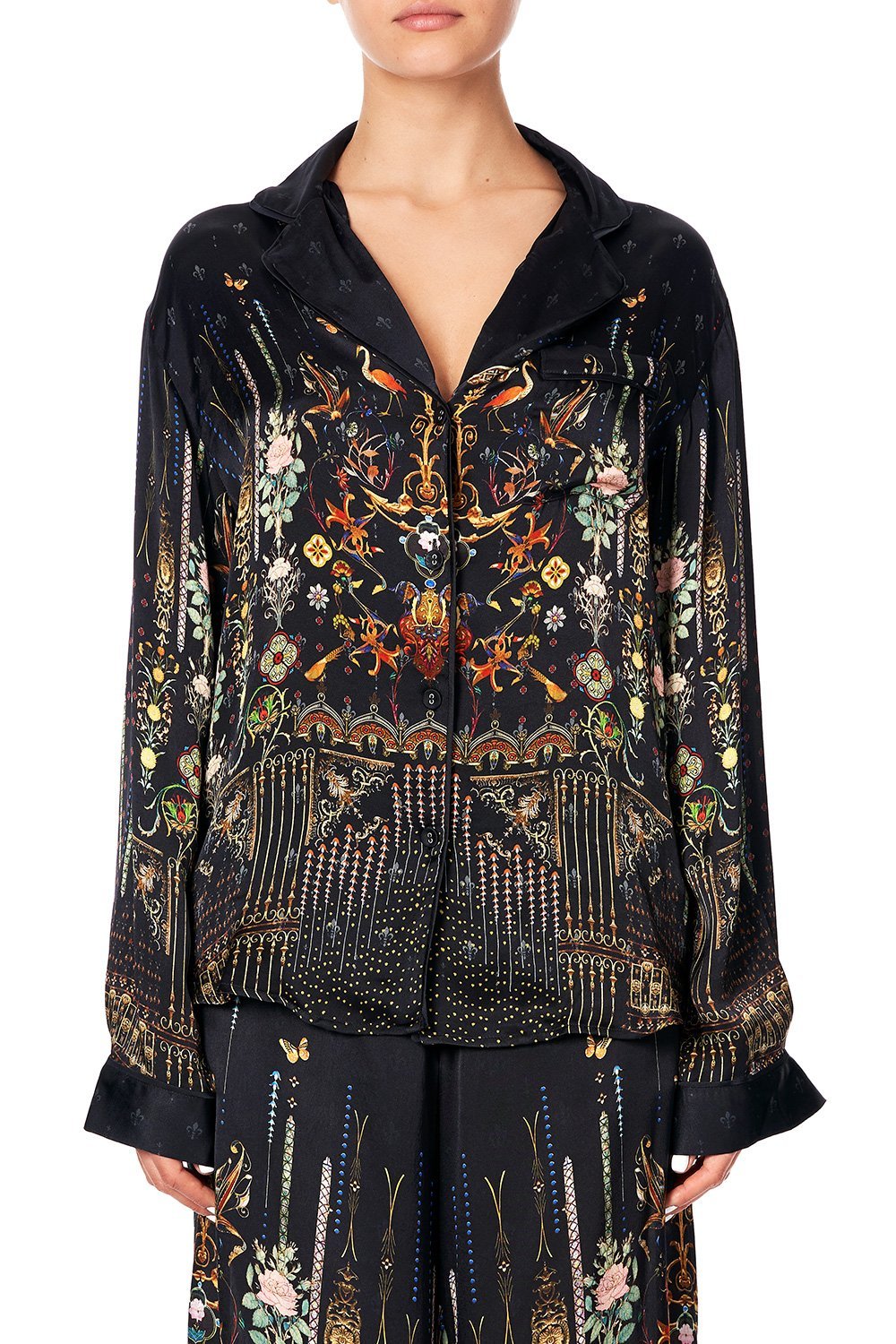 SLEEPWEAR PJ SHIRT WITH PIPING REBELLE REBELLE