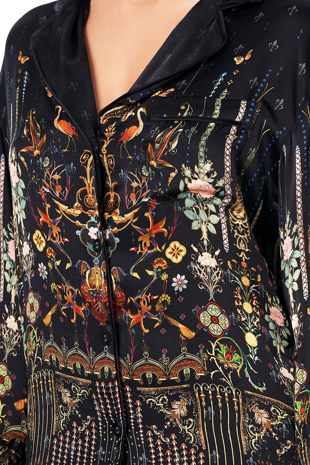 SLEEPWEAR PJ SHIRT WITH PIPING REBELLE REBELLE