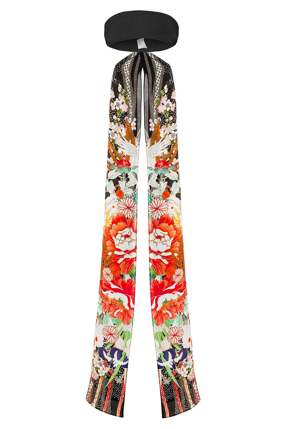 QUEEN OF KINGS KNITTED HEAD BAND W SILK SCARF