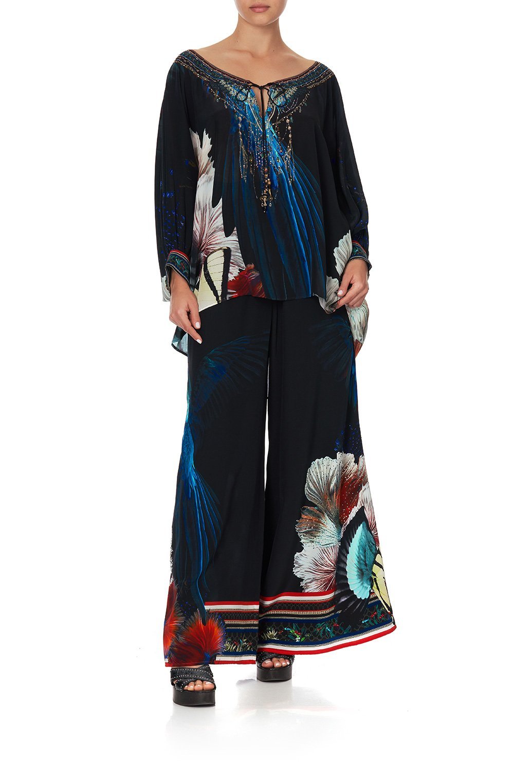 RAGLAN SLEEVE BLOUSE WITH CUFF NIGHT FLIGHT