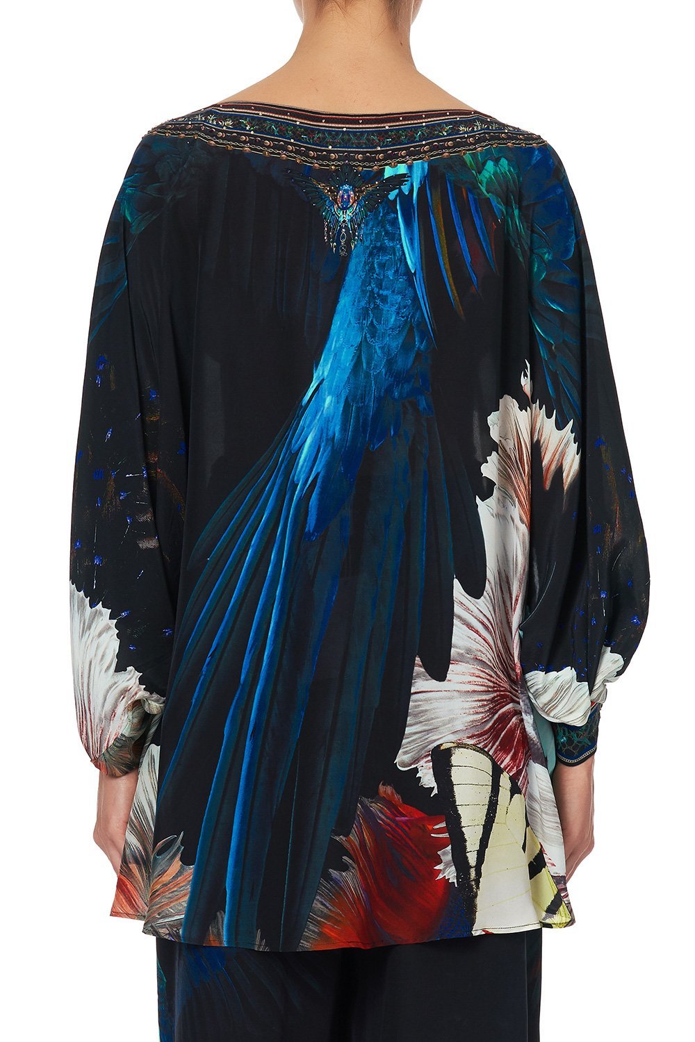 RAGLAN SLEEVE BLOUSE WITH CUFF NIGHT FLIGHT