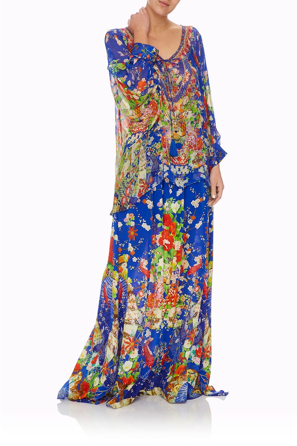 CAMILLA RAGLAN SLEEVE BLOUSE W/ CUFF PLAYING KOI