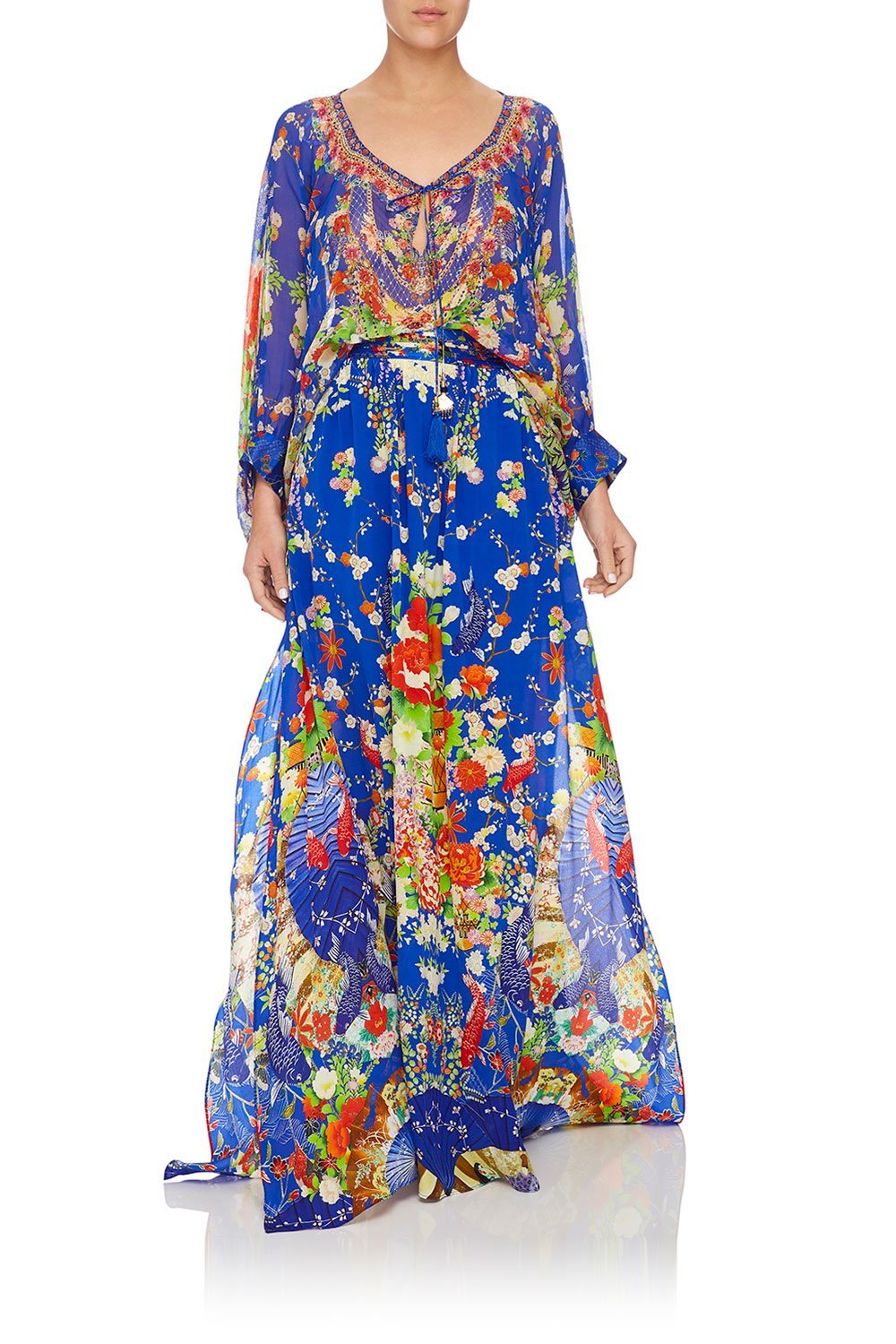 CAMILLA RAGLAN SLEEVE BLOUSE W/ CUFF PLAYING KOI