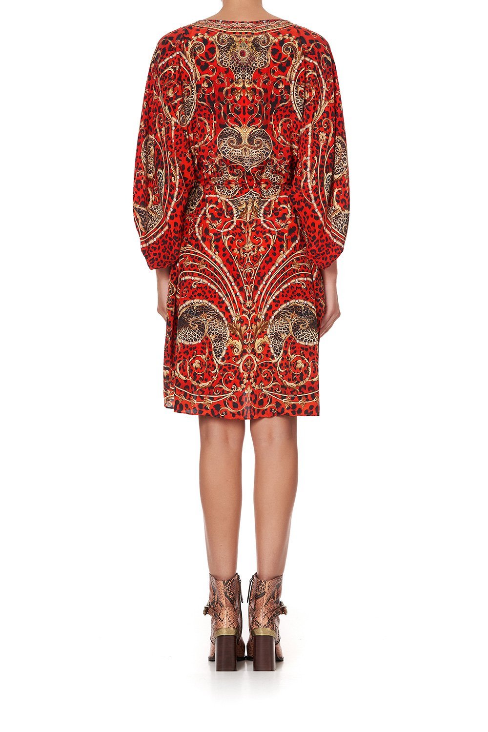 RAGLAN SLEEVE TIE FRONT DRESS SLAVE TO THE RHYTHM