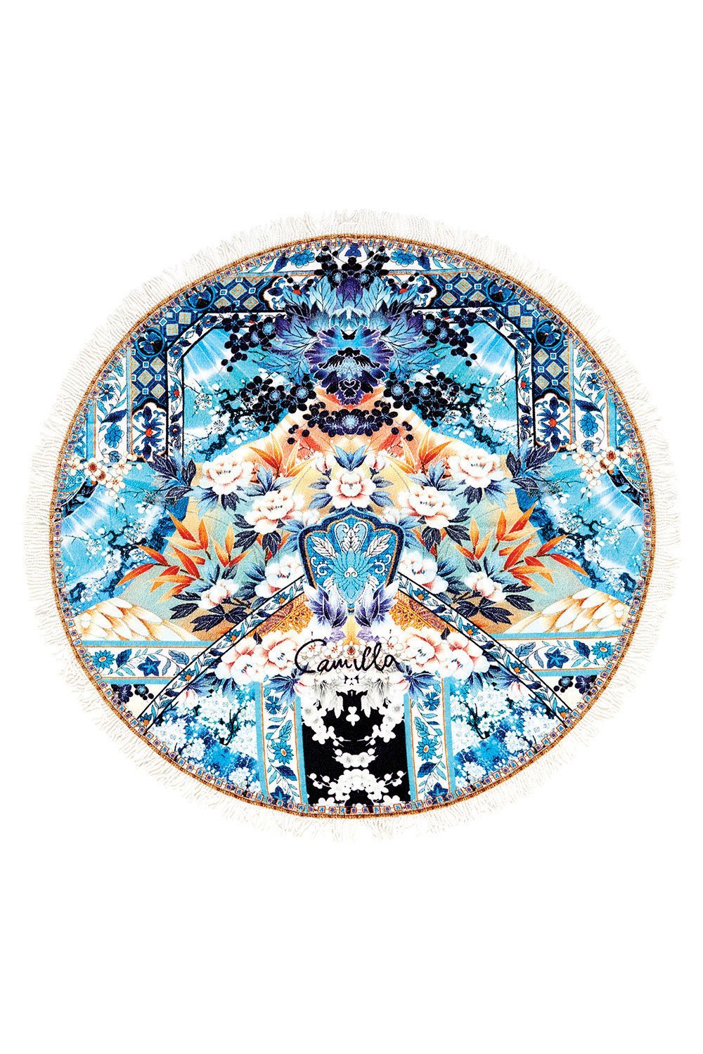 CAMILLA TOKYO TRIBE ROUND TOWEL W FRINGING