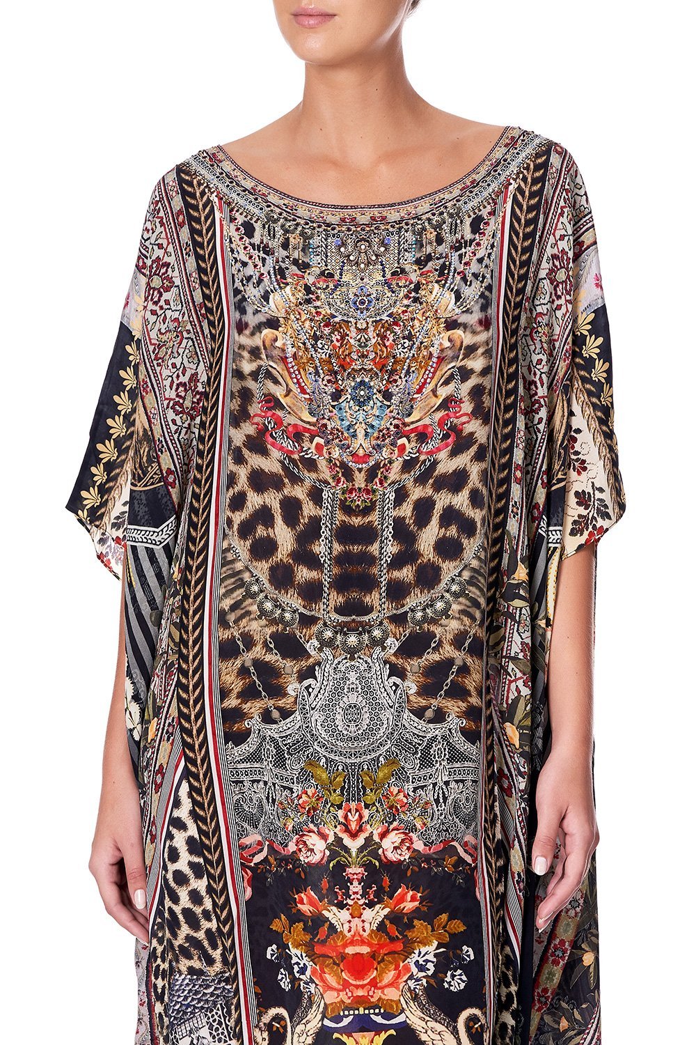 ROUND NECK KAFTAN MARAIS AT MIDNIGHT