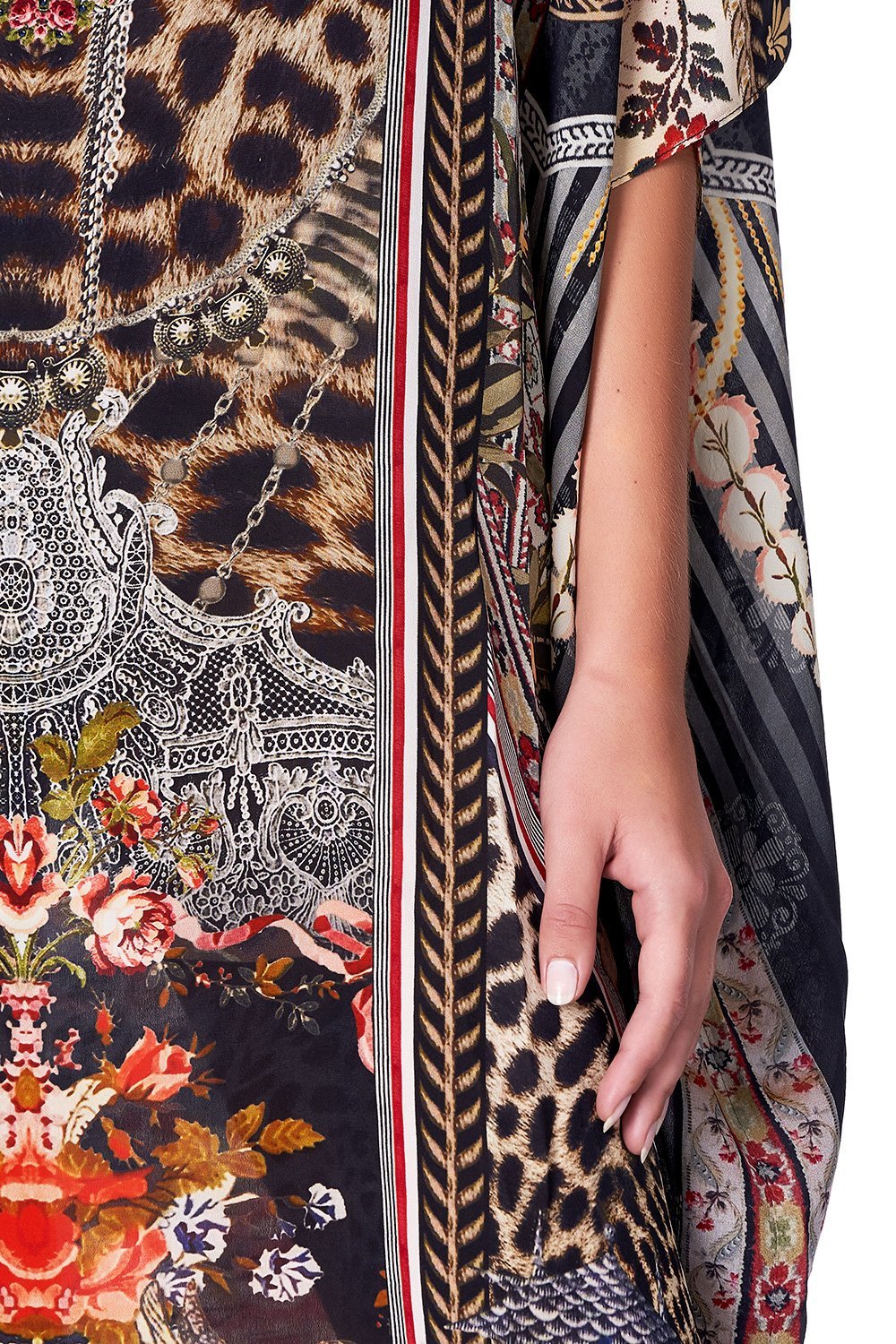 ROUND NECK KAFTAN MARAIS AT MIDNIGHT