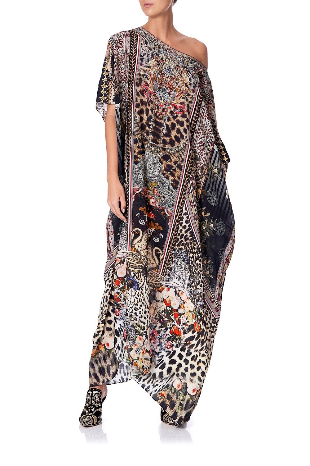 ROUND NECK KAFTAN MARAIS AT MIDNIGHT