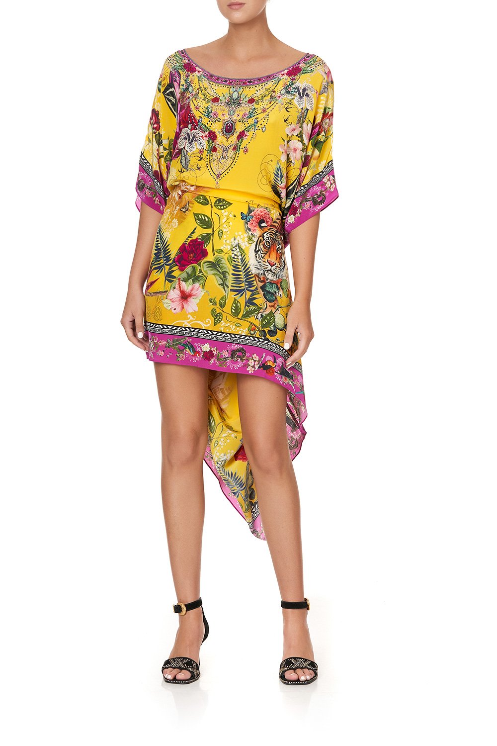 ROUND NECK KAFTAN SAFFRON MOON