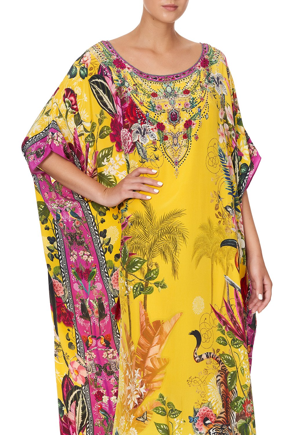ROUND NECK KAFTAN SAFFRON MOON