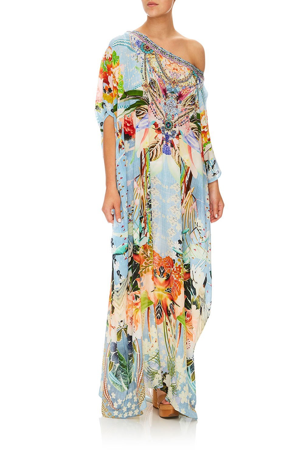 CAMILLA THE STILL ABYSS ROUND NECK KAFTAN