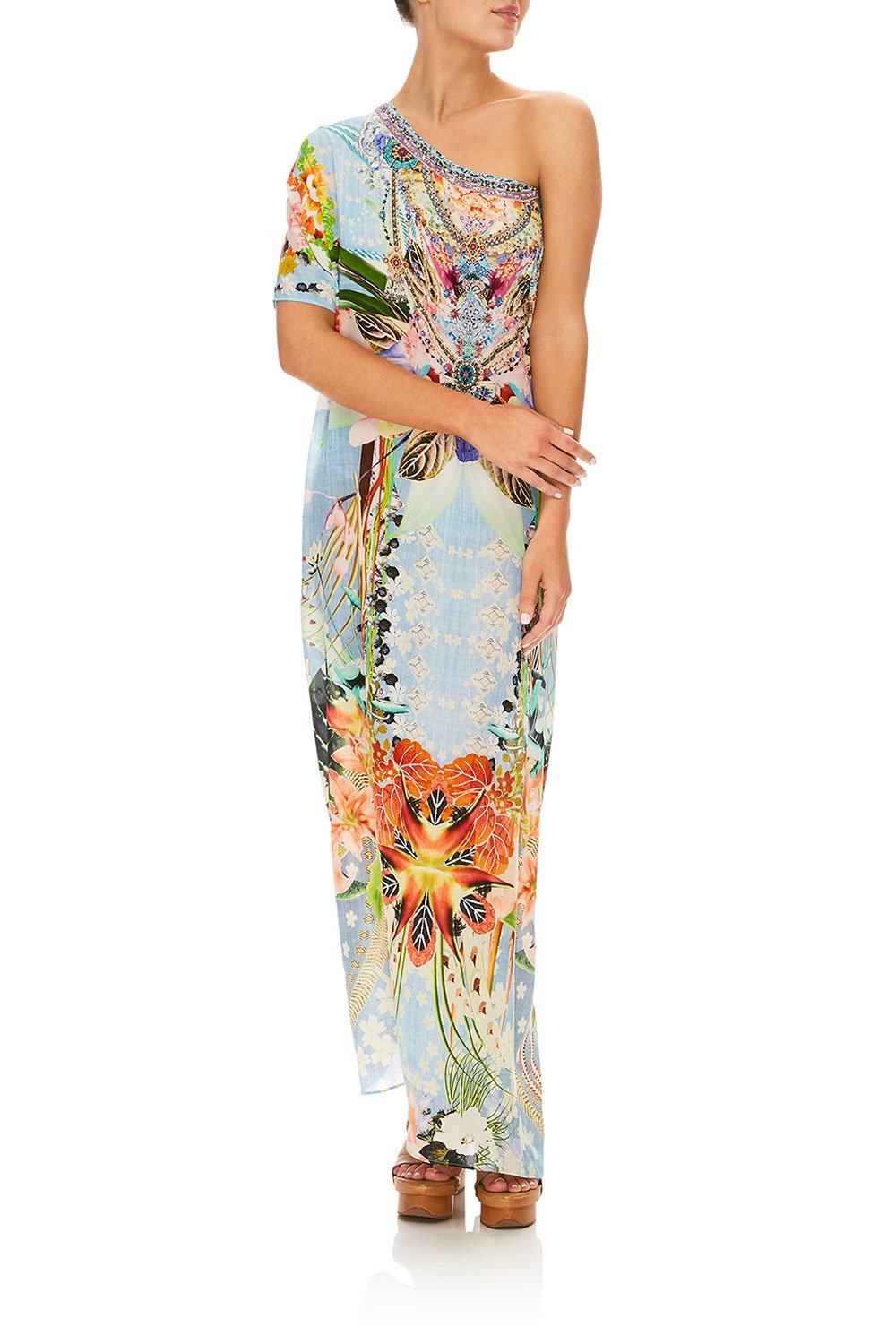 CAMILLA THE STILL ABYSS ROUND NECK KAFTAN