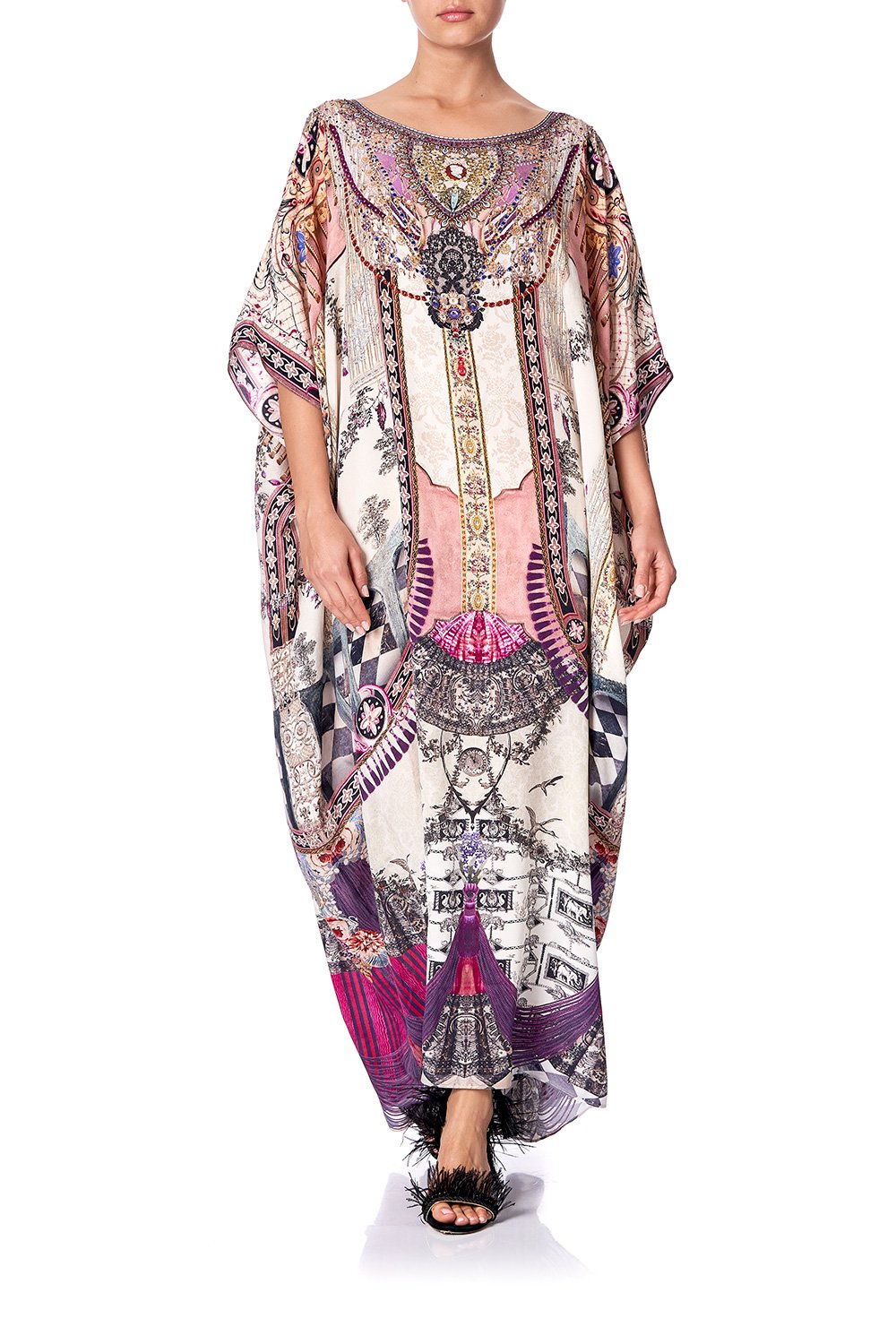 ROUND NECK KAFTAN VIOLET CITY