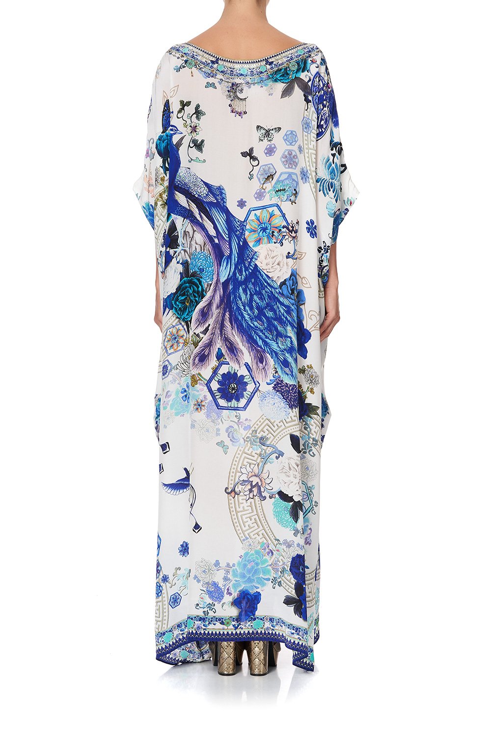 ROUND NECK KAFTAN WHITE SIDE OF THE MOON